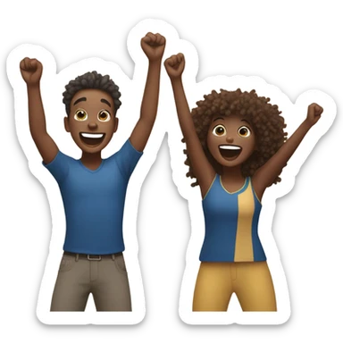 Abi and me cheering sticker