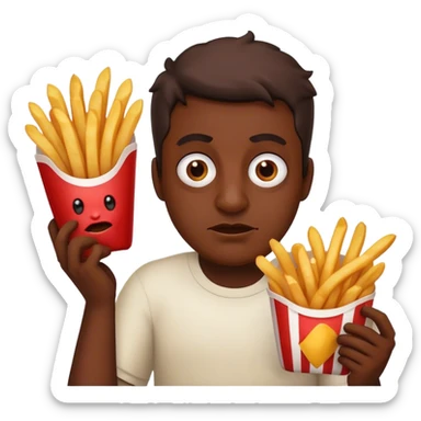 Ugly Guy who cried pataka fries sticker