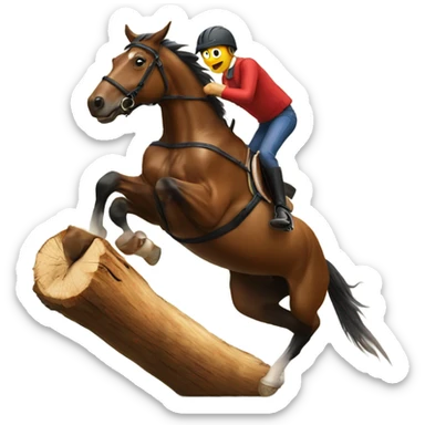 Horse Jumping a Log sticker