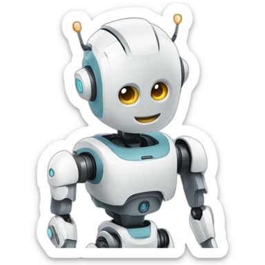 un robot qui te dit bonjour sticker