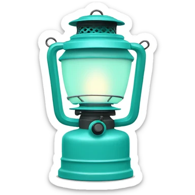Realistic tiffany blue camping lantern sticker