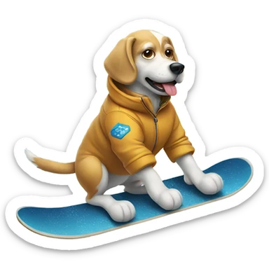 Cool dog snowboarding  sticker