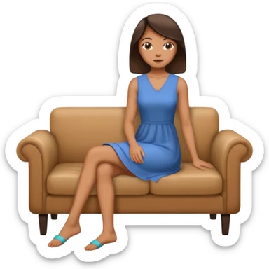 side view of woman sitting on sofa - side view of woman sticker