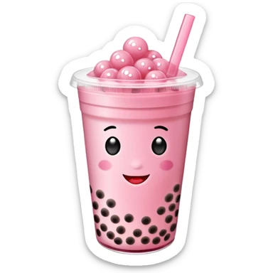 Strawberry bubble tea sticker