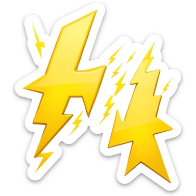 two speech bubbles with a lightning bolt between them sticker