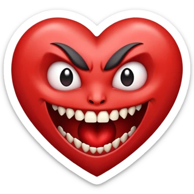 heart vampire fangs sticker