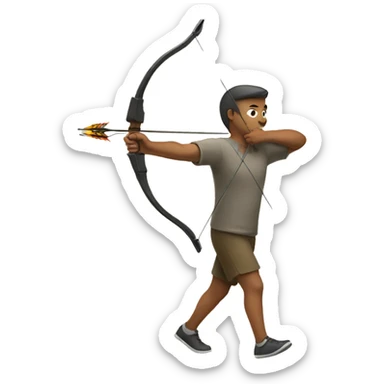 walking man with bow and arrow  sticker