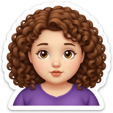 A girl with a curly brown hair and chubby cute cheeks  sticker