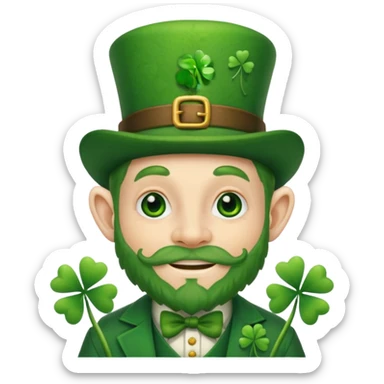 Leprechaun with shamrocks sticker
