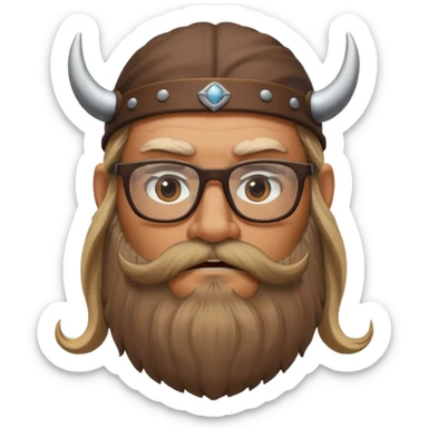Glasses-Wearing wild viking sticker