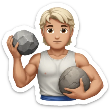 Atlas the greek god with a boulder and clothes sticker
