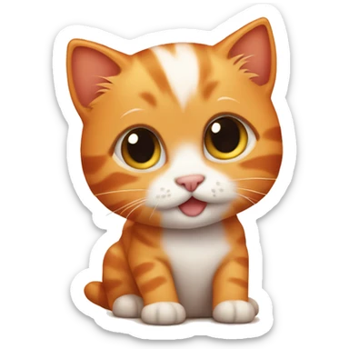 orange cute kitten  sticker