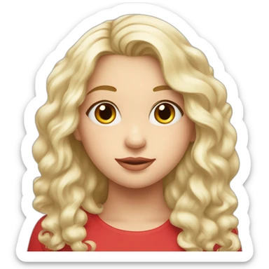 Une fille au cheveux rouge bouclés long et blanche de peau  sticker