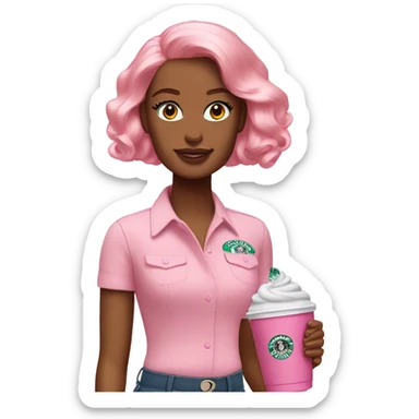 stanley barbie x starbucks pink sticker