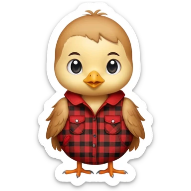 Chick with a red and black flannel  sticker