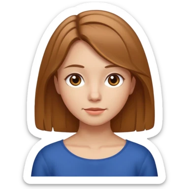 Orta boy saçlı kumral kız sticker