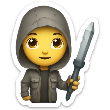 Chibi character with screwdriver in hand sticker