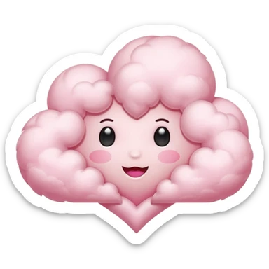 pink heart cloud sticker