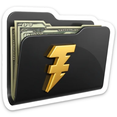 black folder flash file with a money logo
 sticker