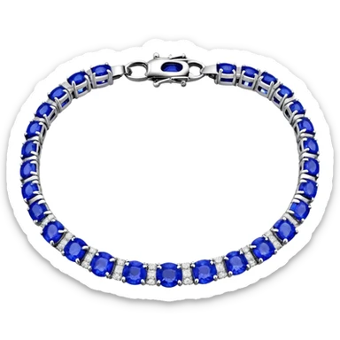Isolated, 3d rendering, hyperrealistic, insane detail, 1.68 Carat Tanzanite & Diamond Cut Sapphire 14k W Gold PL Sterling Bracelet, 4k, dpi 300 sticker