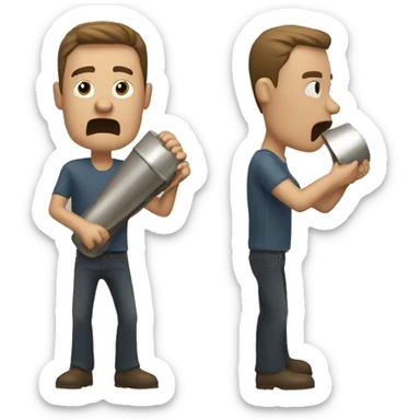 Man playing cowbell vigorously  sticker