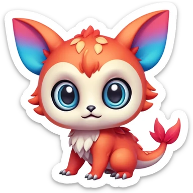 Cute kawaii chibi Fakémon-creature sticker