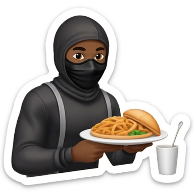 Black man robbing a restaurant  sticker
