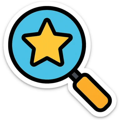 search icon with a star sticker