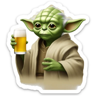 Yoda buvant une bière  sticker