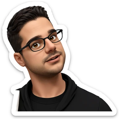 stylish guy in black shirt sticker