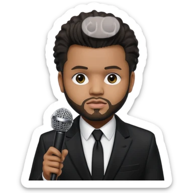 The weeknd holding microphone sticker