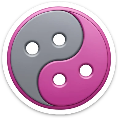 Yin Yang grey and light magenta  sticker