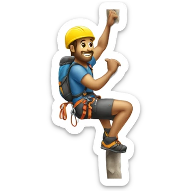 climber hanging sticker
