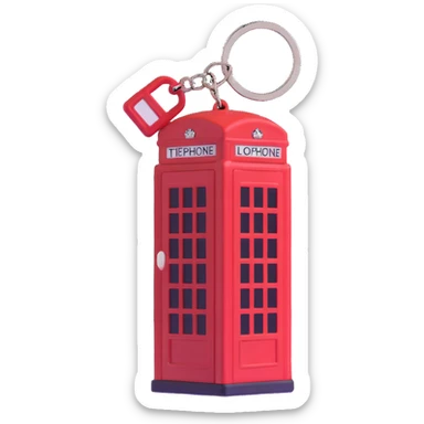 London red phone box keyring with cute proportions sticker