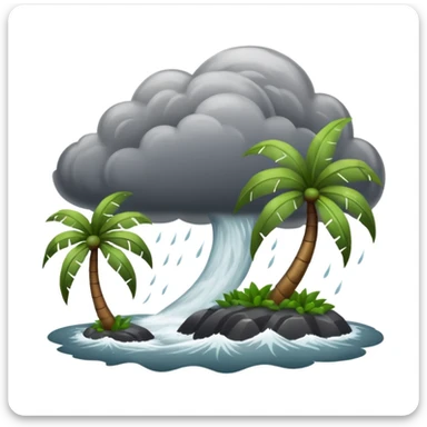 A hurricane on a tropical island  sticker