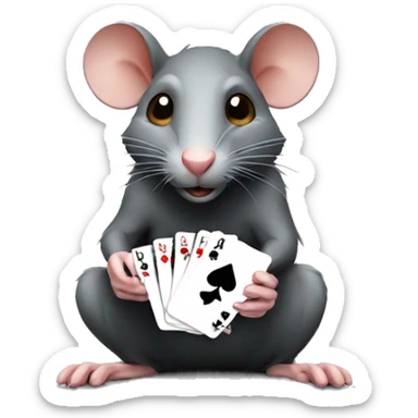 Rat playing poker sticker