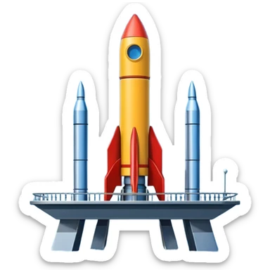 modern rocket launch platform from sea sticker