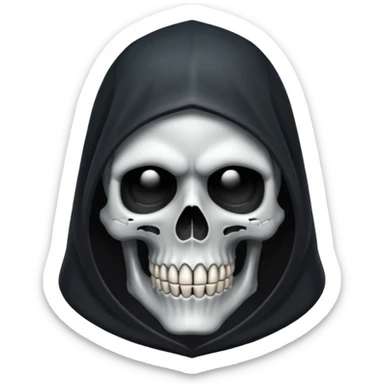 Silver skull Grim Reaper gothic  sticker
