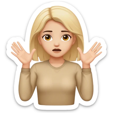 Girl with hands up guilty sticker