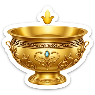 ornate gold bowl top view sticker