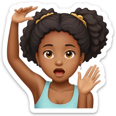 black girl throwing up sticker