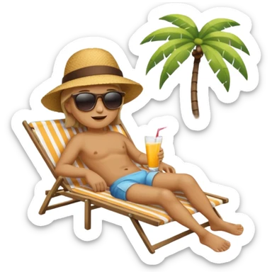 Person relaxing on a beach sticker