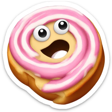 Pink cinnamon roll sticker