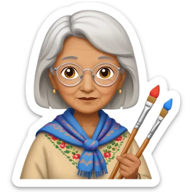 Grandma is painting  sticker