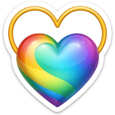 Heart with unique all colors in one heart sticker