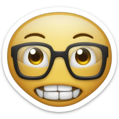 Wonky Glasses buck teeth sticker