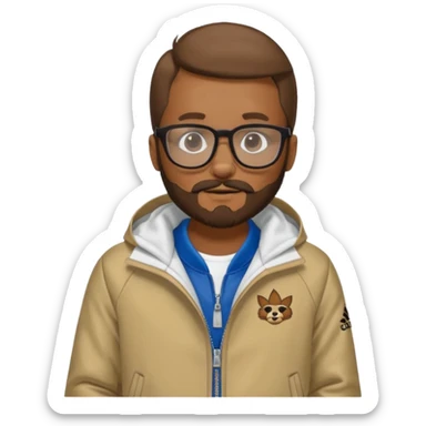 I need a weasel with beard and glasses in an adidas jacket sticker