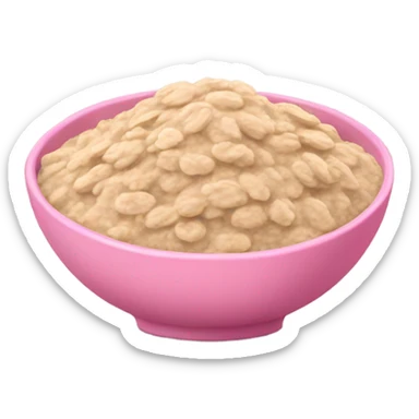 plain oatmeal in a pink bowl sticker