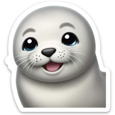Full body of a baby seal happy with tears in its eyes  sticker