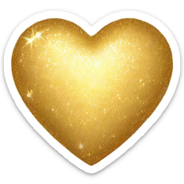 sparkly gold heart sticker